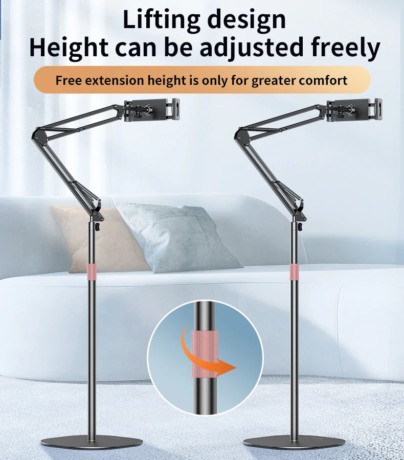 YESIDO C295 360° Rotating Silicone Collet Floor-Standing Tablet Cantilever Bracket Desktop Lazy Stand YESIDO C295 360° Rotating Silicone Collet Floor-Standing Tablet Cantilever Bracket Desktop Lazy Stand